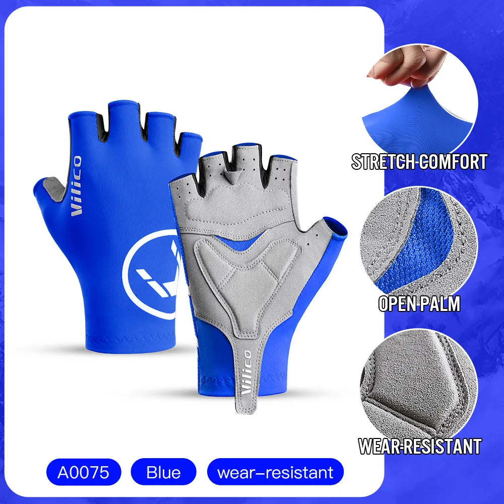 Breaking Wind Cycling Half Finger Gloves Anti-slip Bicycle Mittens Racing Road Bike Glove MTB Biciclet Guantes Mountaineering