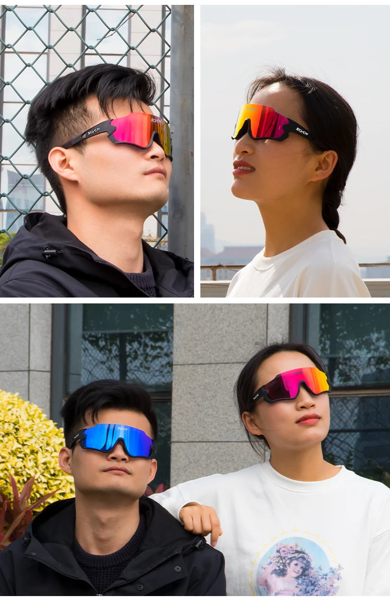 SCVCN Hot Sunglasses for Men Outdoor Bike Cycling Glasses MTB Road  Driving Bicycle Glasses Women Sports Running UV400 Eyewear