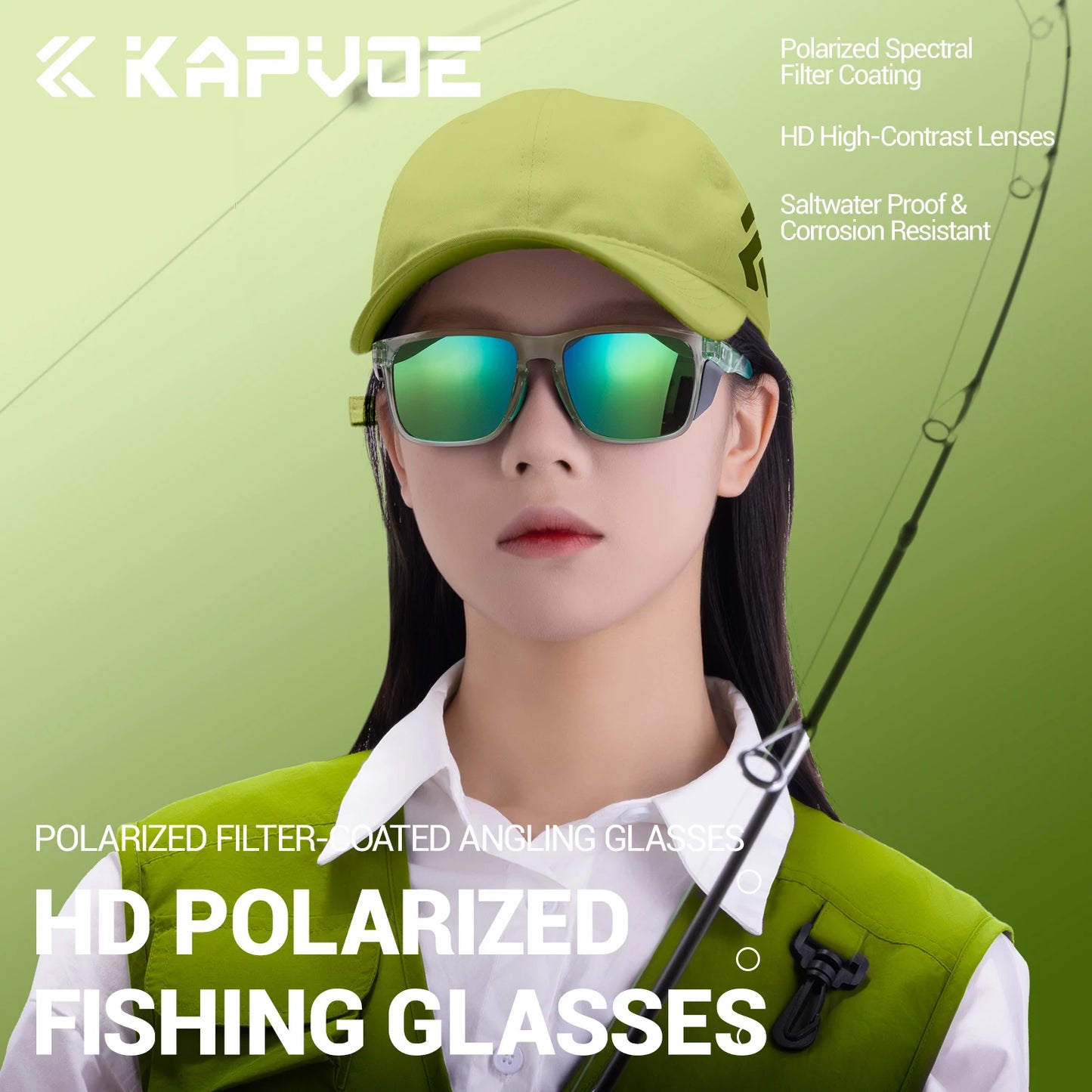 Kapvoe Polarized Outdoor Fishing Sunglasses Men Women MTB Road Bicycle Cycling Glasses Sports Camping Bike UV400 Fishing Goggles