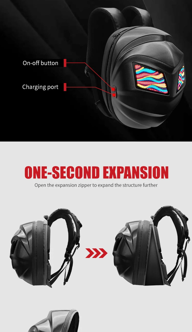 LED Travel Backpack For Men Hard Shell Motorcycle Cycling Helmet eye Backpack for woman Business Travel school Laptop Backpack