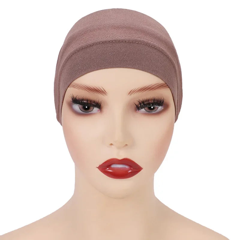 Cotton Muslim Underscarf Inner Tube Cap Islamic Eid Prayer Hijab Bottom Hat Headwear Arab  Women Wrap Headscarf Turban