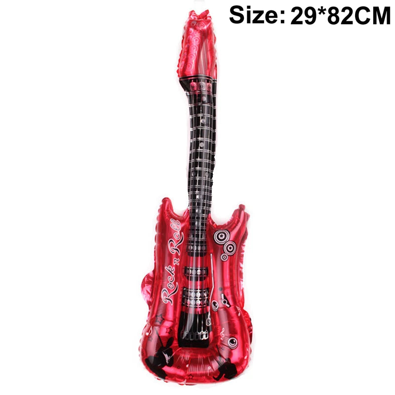 1pc Guitar Balloon 36inch Inflat Guitar Music Rock Party Decoration 80s 90s Disco Party Supplies