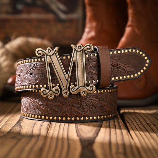 A casual and retro belt, a waist accessory for Western-style clothing, metal buckle, PU belt, suitable for both men and women