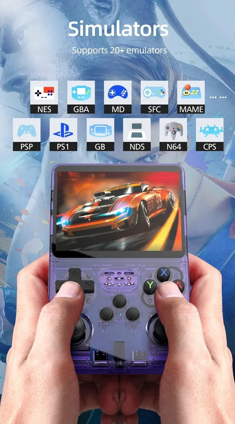 R36HD new handheld game console open source Linux 3.5-inch IPS screen handheld 128GB video player Xmas Gift