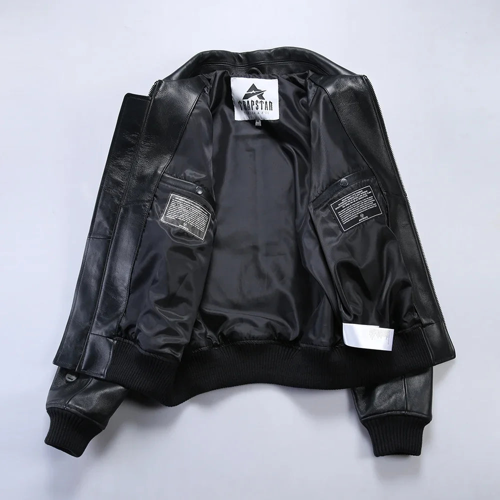 AVIREX Genuine French Lamb Leather Jacket Men's US Size Flight Suit Sports Casual Coat Tops