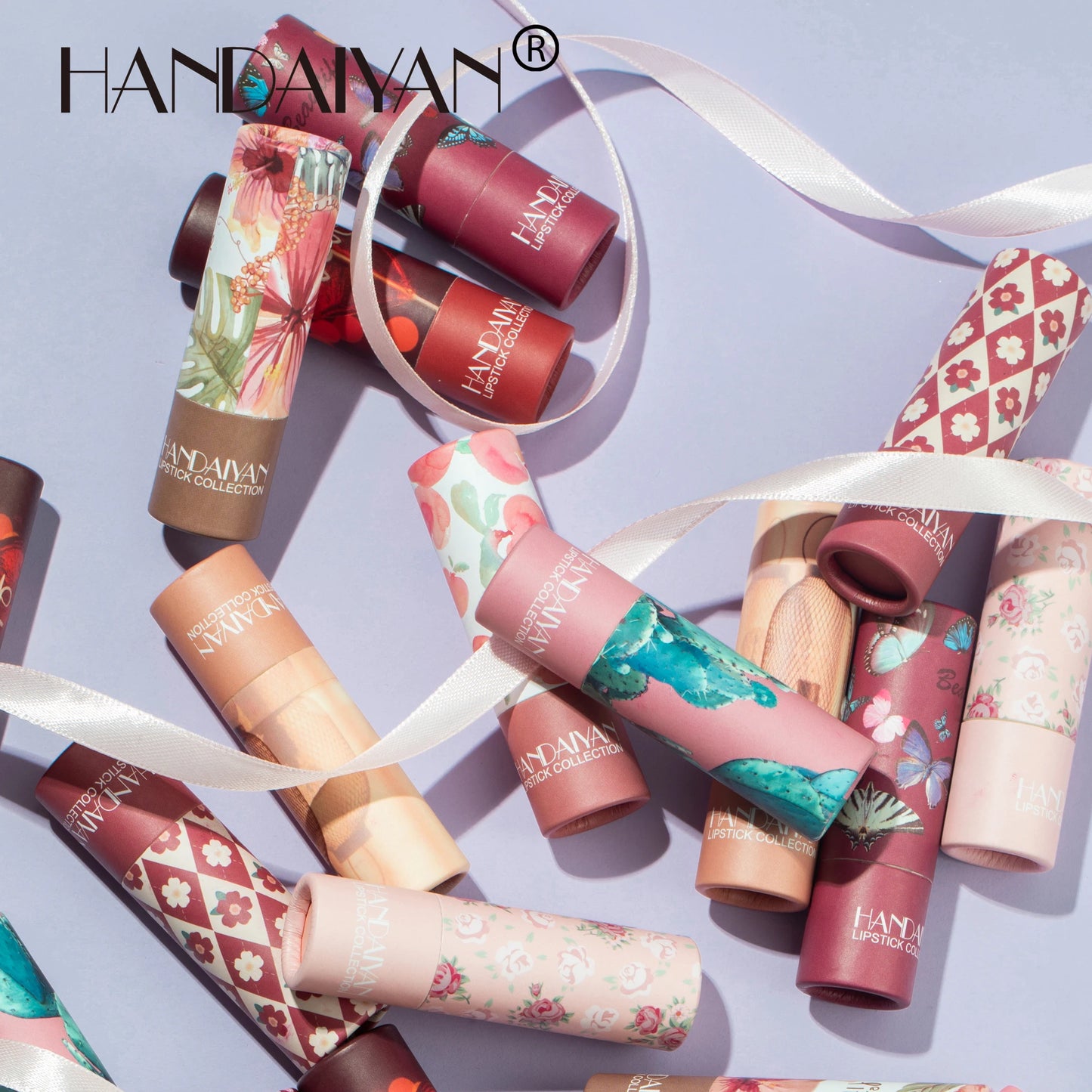HANDAIYAN velvet texture and is not easy to fade. Naked color lipstick, matte paper tube lipstick