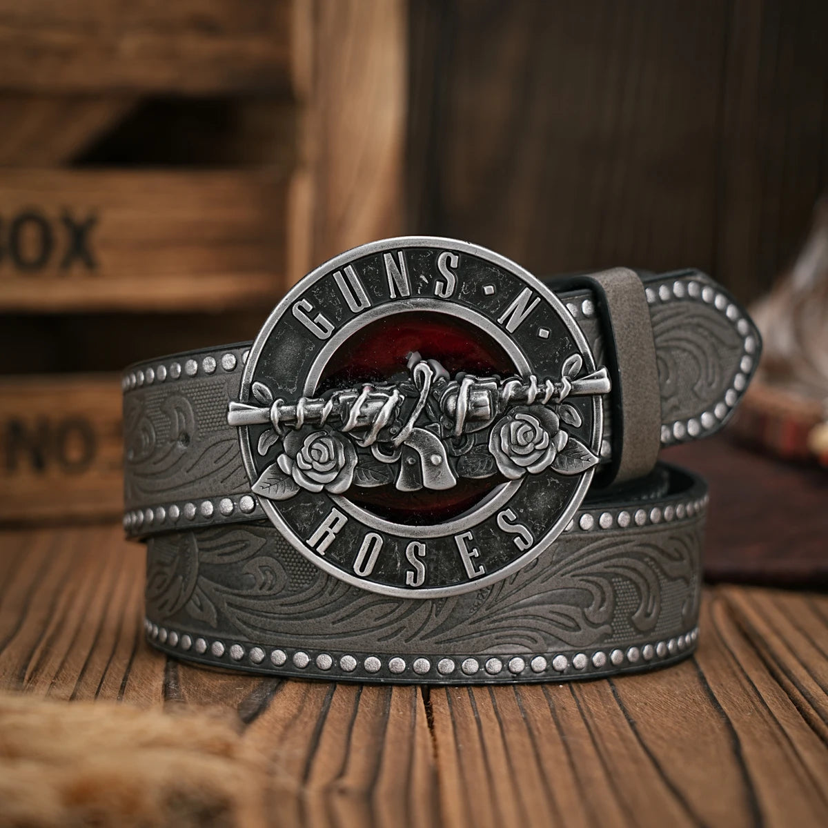 Men - Women - Western Denim - pu leather - Belt - Vintage jeans with floral carved buckle belt