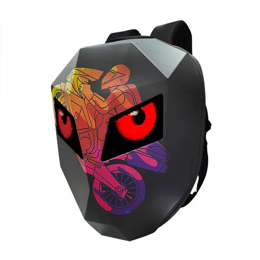 LED Mochila Knight Cycling Backpack Motorcycle Helmet APP Bluetooth Waterproof Hard Shell Laptops Bags With Eyes Schoolbag DIY