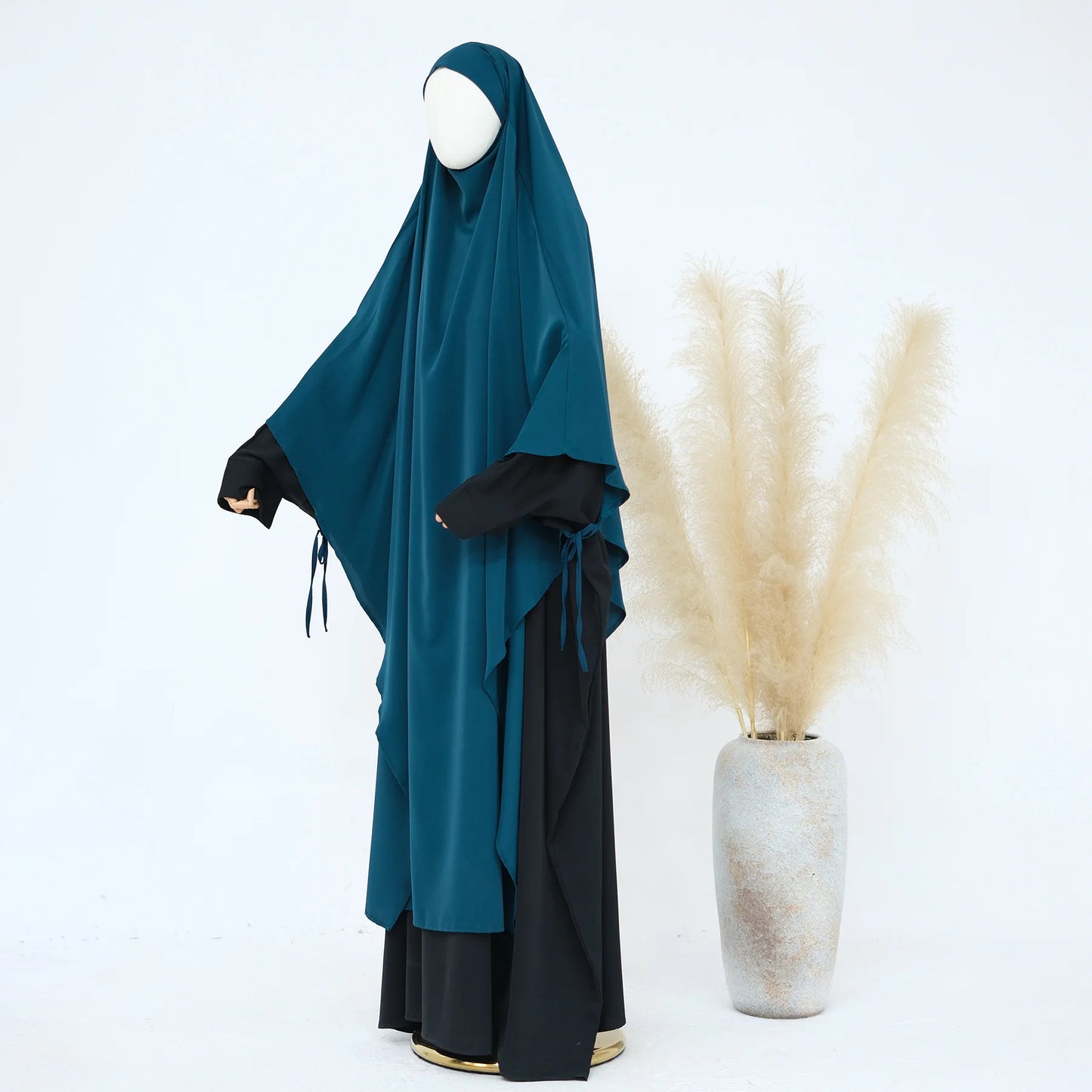 Ramadan Eid Muslim Women Prayer Hijab Long Scarf Islamic Pullover Big Khimar One Piece Abaya Arabia Shawls Dubai Turkey Headwrap