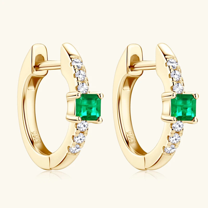 Lnngy Oval/Marqusie Cut Artificial Emerald Stud Earring for Women ohrringe silber 925 Sterling Silver Earring Daily Jewelry Gift