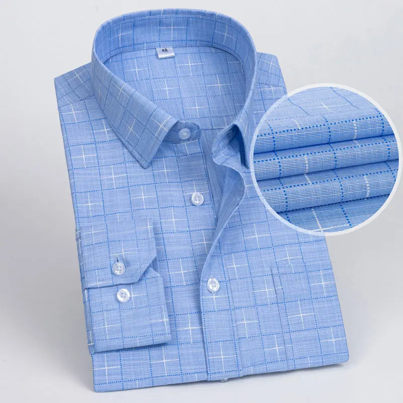 13/24 Men’s Slim-Fit High-Quality Cotton Shirt – Long Sleeves, Casual Breathable Fabric