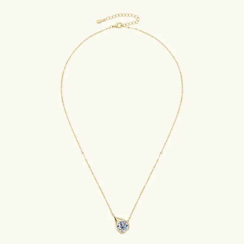 Lnngy Certified GRA 6.5mm/8mm/9mm Moissanite Necklace 925 Sterling Silver Waterdrop Pendant Necklaces For Women Neck Jewellry