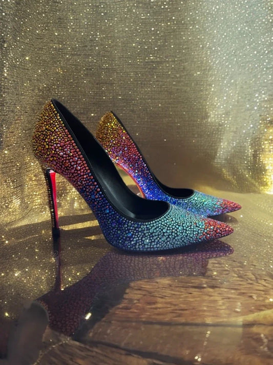 Full Diamond High Heel Pumps – Bling Rhinestone Stiletto Wedding Shoes