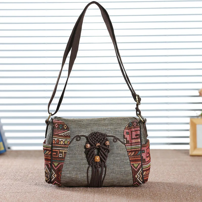 MOTAORA Ladies Canvas Handbag Girl Chinese Style Crossbody Bags For Women Versatile Leisure Handmade Shoulder Bags Female Purse