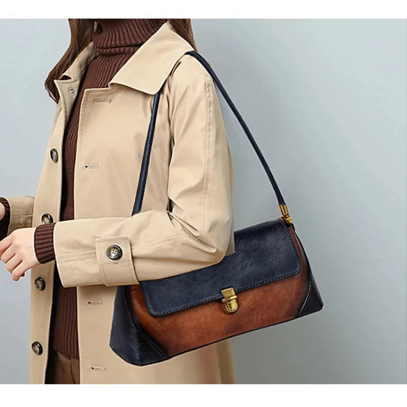 MOTAORA Retro Genuine Leather Women Shoulder Bag | Designer Phone Purse with Long Handle - Luxury New Collection