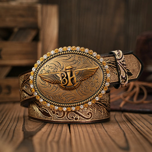 Vintage and fashion collision! PU leather alloy buckle waistband, for both men and women, to create a personalized western style
