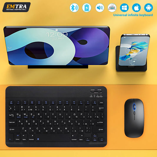 Bluetooth Keyboard and Mouse For iPad Xiaomi Samsung Huawei Phone Tablet Slim Mini Wireless Keyboard For Android IOS Windows