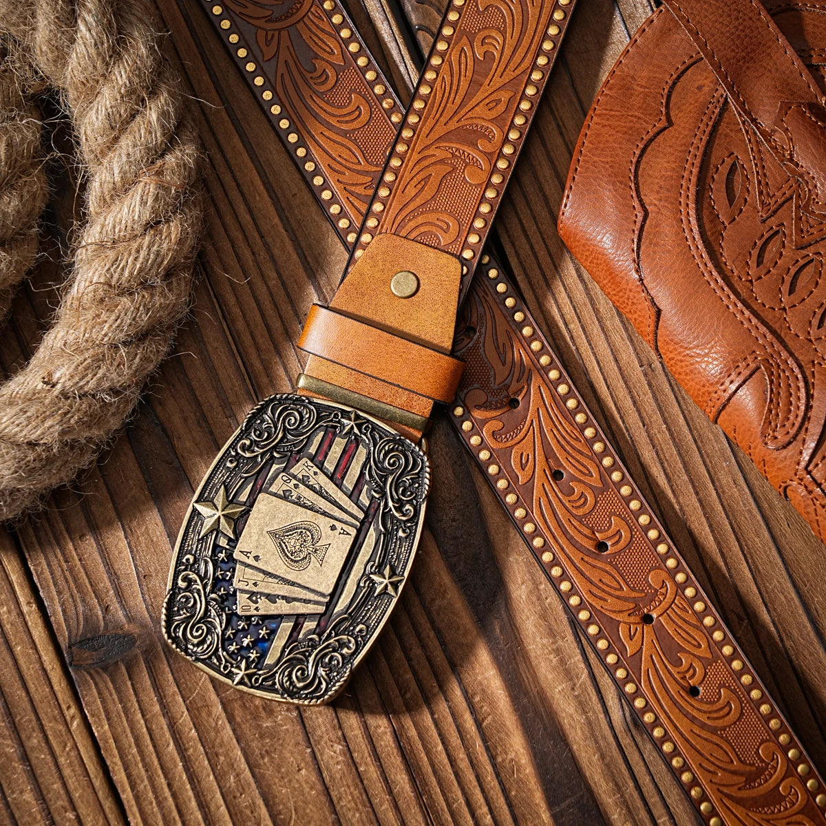 A Western-style PU material belt for both men and women, a casual, retro and classic personalized belt