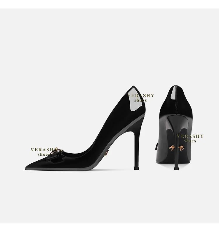 High Heels Women's Thin Heels Pointed French Temperament Bow Light Mouth Single Shoes Women