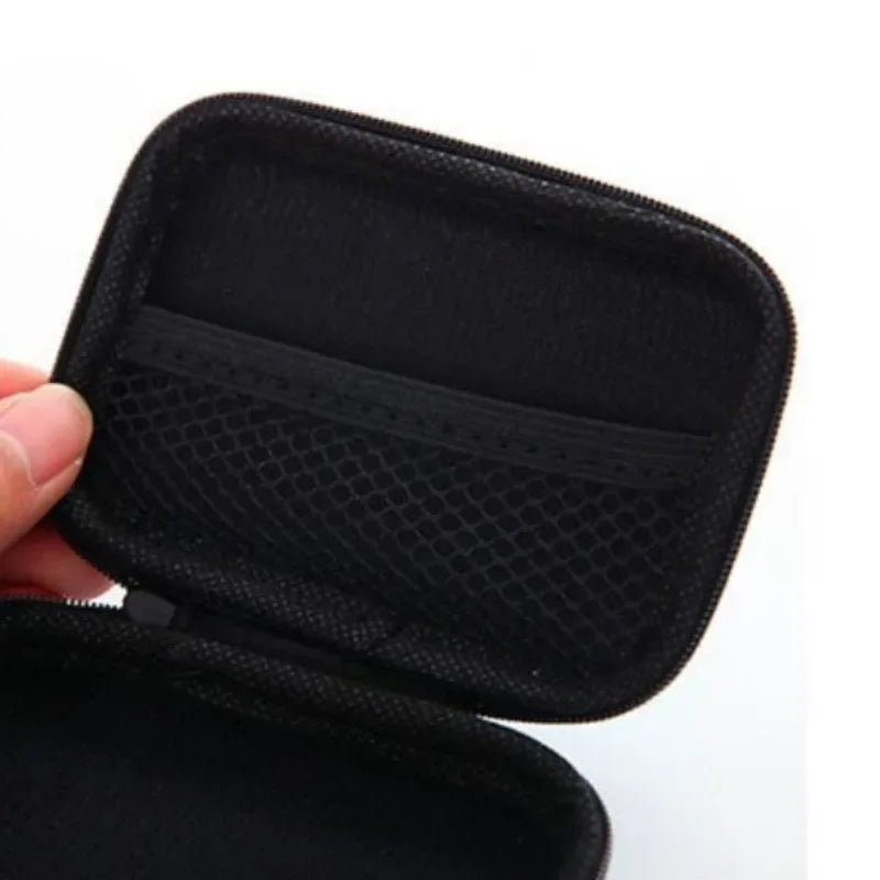 Black Hard Storage Bag Data Cable Earphones Keys Coins Jewelry Travel Portable Anti-collision Multifunctional Zipper Storage Bag