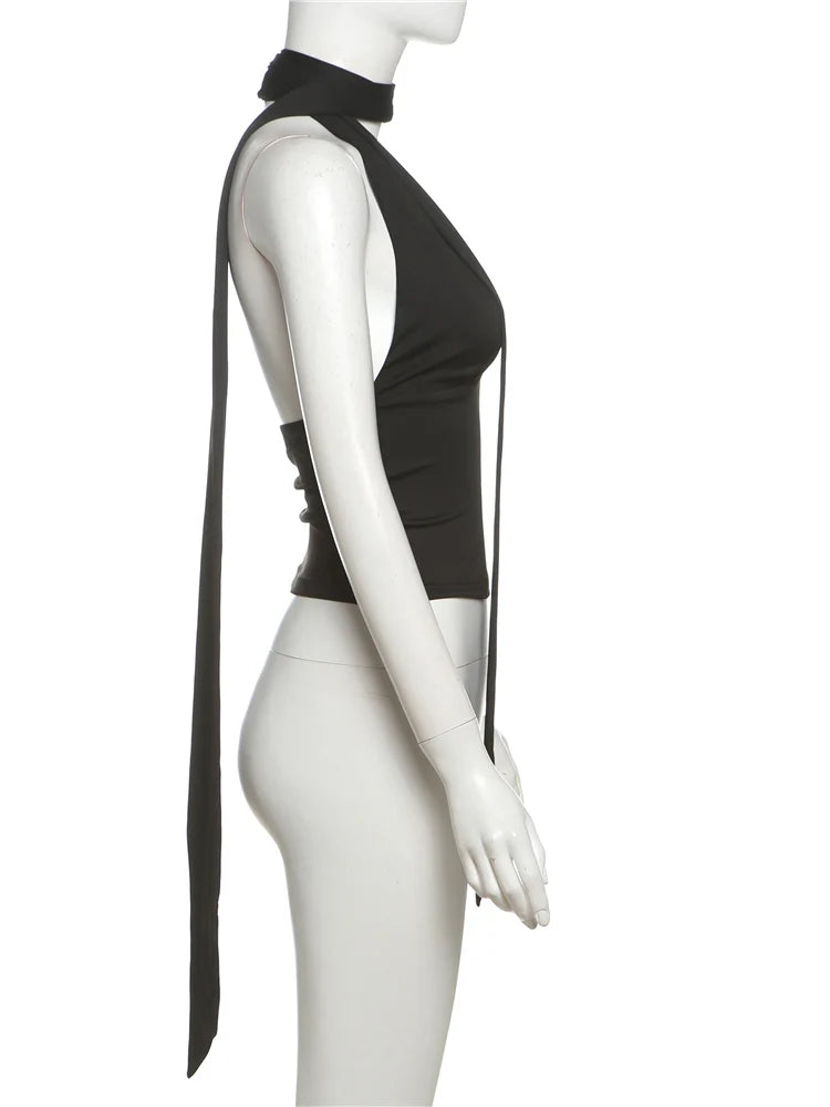 Backless Irregular Scarf Tank Top – Sexy Summer Streetwear Vest
