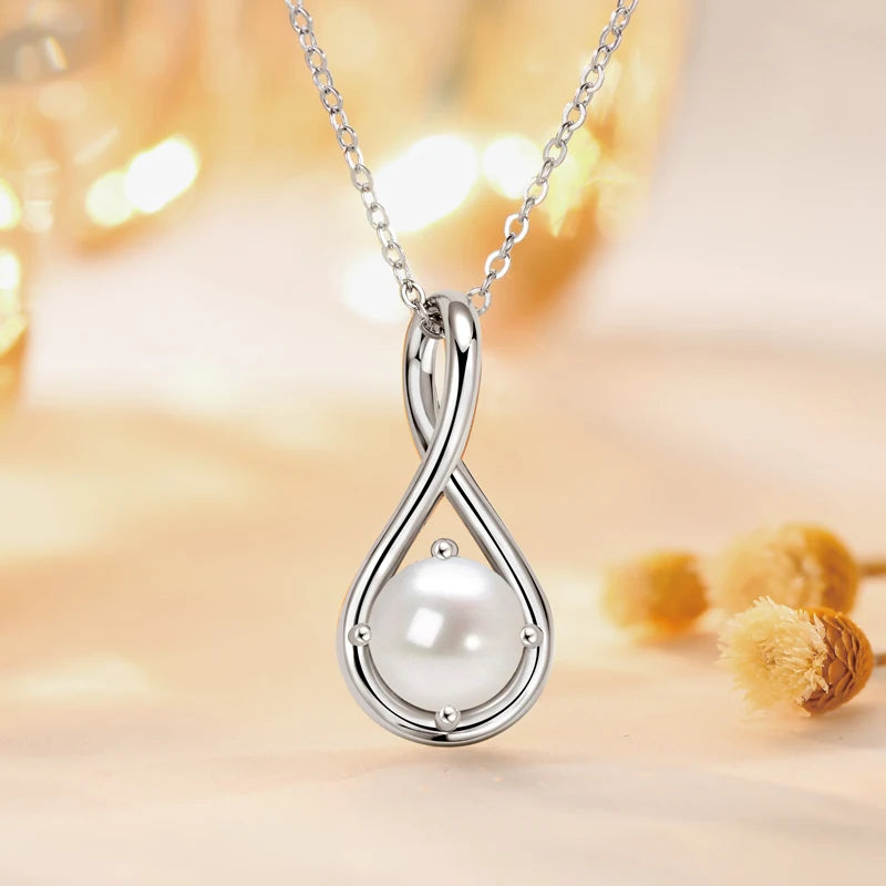 Lnngy Genuine 925 Sterling Silver Infinity Pendant Necklace Colorful Zircon Birthstone Necklaces for Women Jewelry Collar Mujer