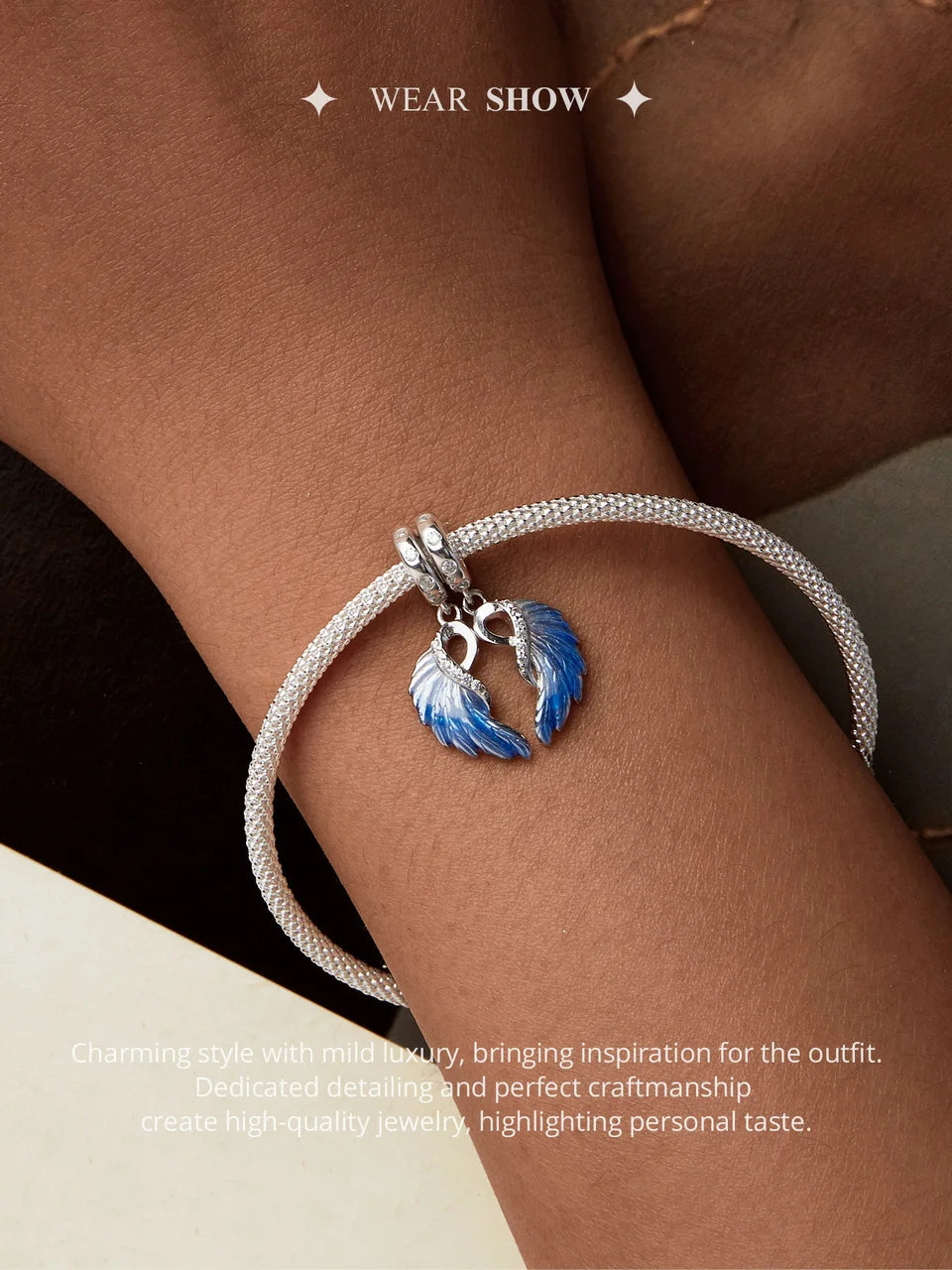 Bamoer  925 Sterling Silver Phoenix Pendant Dragon Charms Enamel Process Plated Platinuma Fit Women DIY Bracelet Fine Jewelry