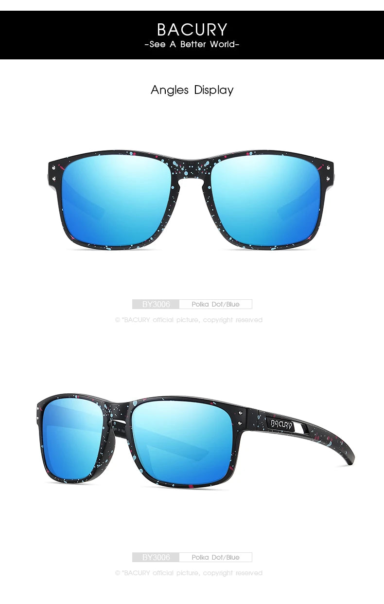 BACURY Fashion Sports Sunglasses for Men High Quality TR-90 Ultra Light Comfortable Frame for Women Outdoor Activity Sunglasses