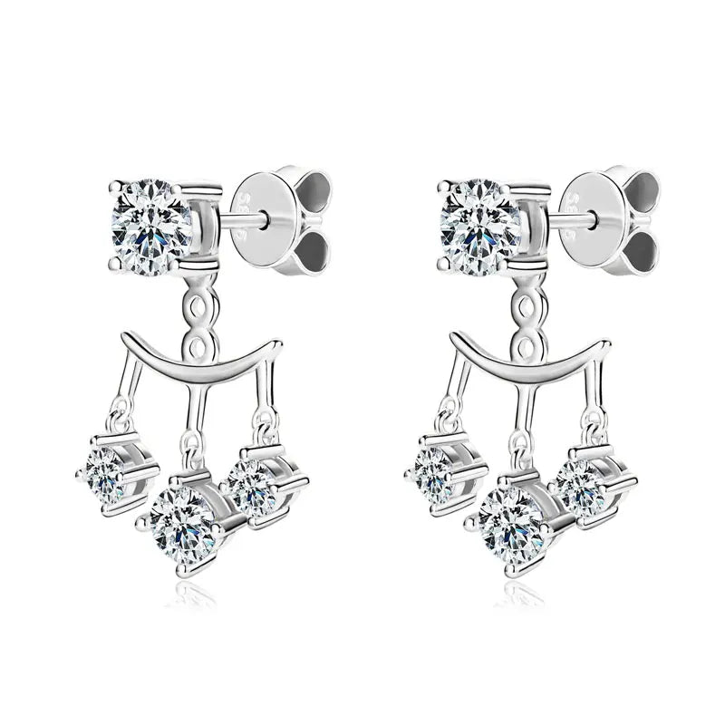 Lnngy Certified GRA 5mm 0.5ct Moissanite Earrings For Women 925 Sterling Silver Stud Earring Sparkling Korean Wedding Jewelry
