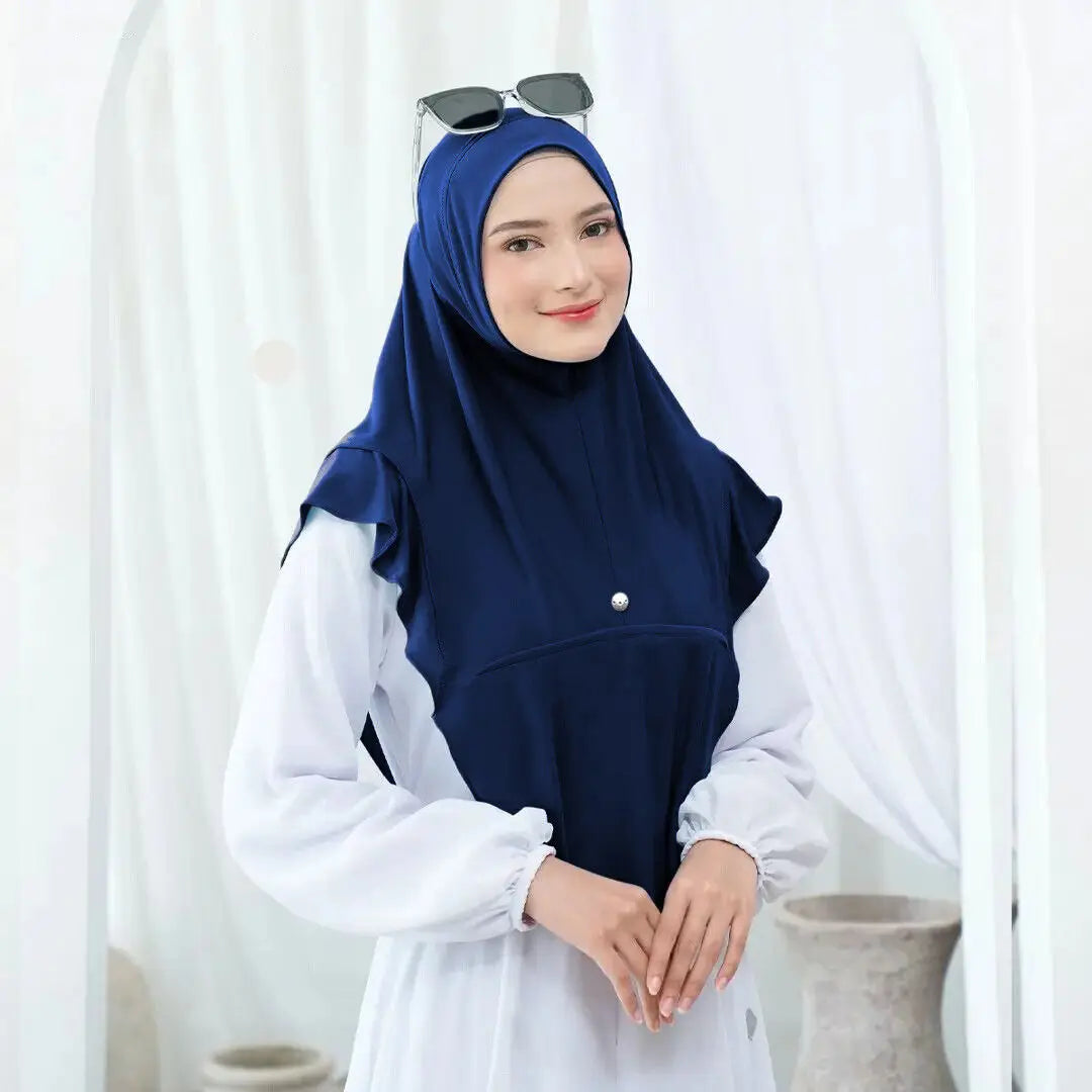 Ready to Wear Turban Hijab for Muslim Women Arab Scarf, One Piece Amira Islamic Headscarf Malaysian Headband Shawls Eid