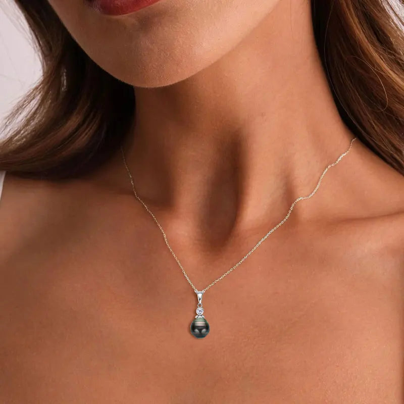 Lnngy Baroque Pearl Pendant Necklace S925 Sterling Silver Natural White Freshwater Pearl Necklace For Ladies Grace Jewelry Gift