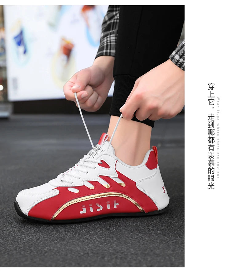 Luxury Men's Sneakers High Quality Leather Casual Shoes for Men Fashion All-match Sport Shoes Platform Comfor Men Running Shoes