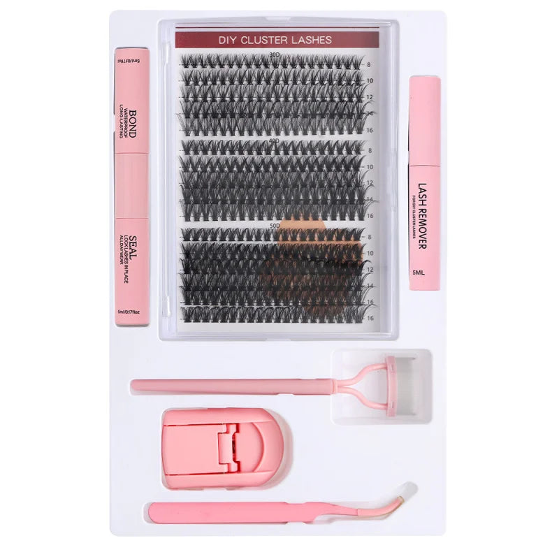 Individual Cluster False Eyelashes Kit - 30/40/50D Volume Lashes with Eyelash Tweezers Natural Look