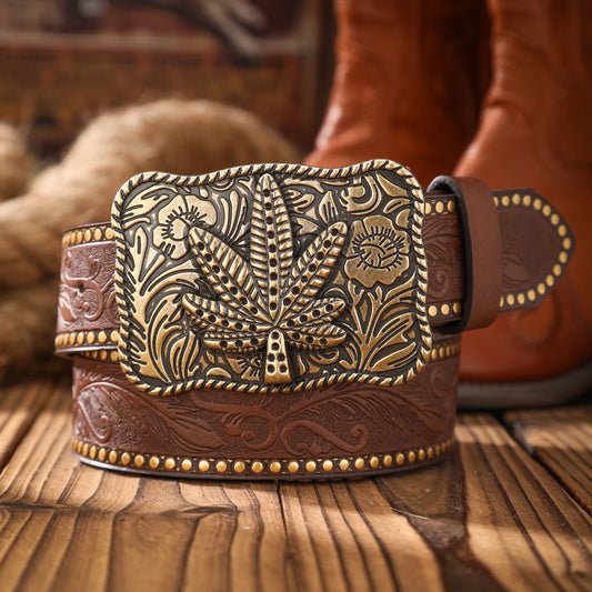 Vintage meets fashion!  Alloy buckle PU belt, suitable for both men and women, to create a personalized Western style
