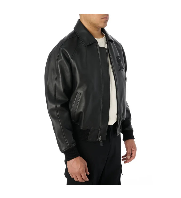Avirex Fall New Listing Original Men's Casual Iconic Military Bomber Jacket US Size European Antique Sheepskin Coat Black Top