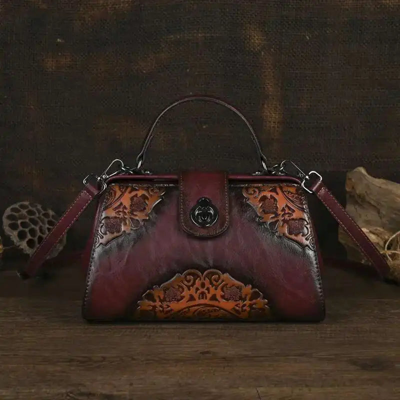 MOTAORA Vintage Embossed Handmade Designer Women's Leather Shoulder & Crossbody Bag Luxury Female Purse 2025 NEW