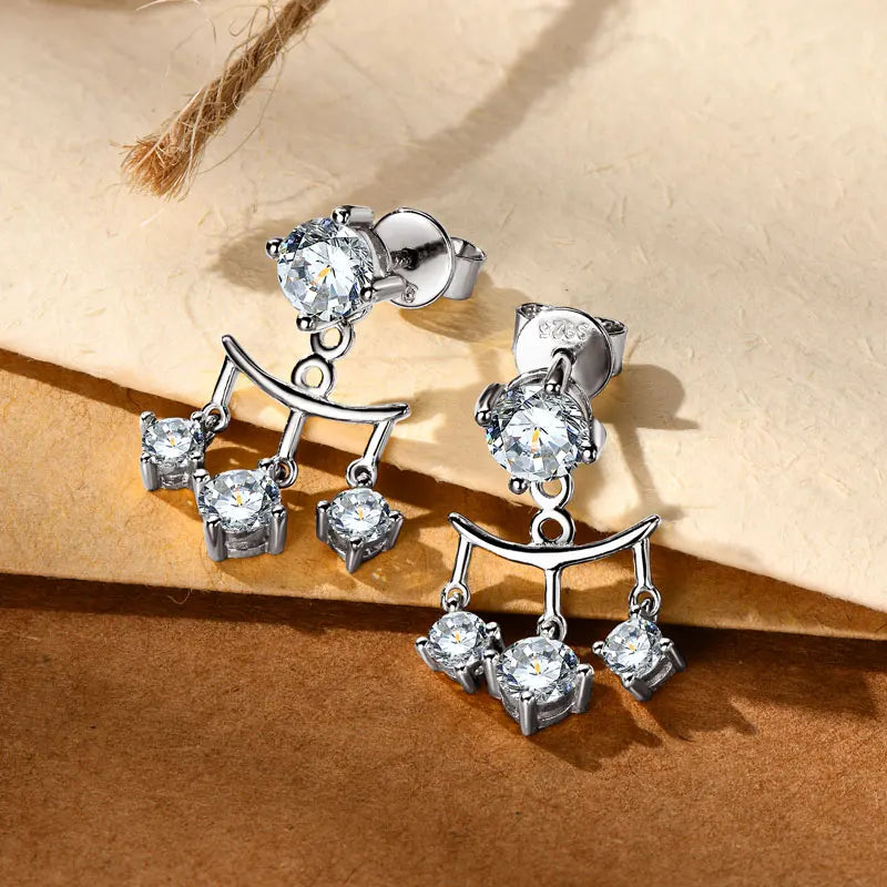 Lnngy Certified GRA 5mm 0.5ct Moissanite Earrings For Women 925 Sterling Silver Stud Earring Sparkling Korean Wedding Jewelry