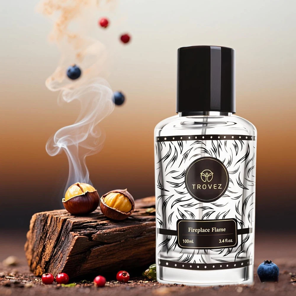 TROVEZ Fireplace Flame Eau de Parfum 100ml Perfume Smoky Woody tone Tone Long-lasting Fragrance Body Spray Scent Perfume Man