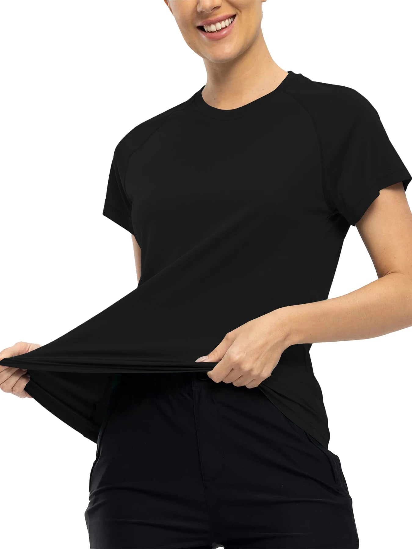 Women’s  Quick Dry Short Sleeve Resilience Gym Sports Moisture Wicking Round Neck T-Shirt Training Exercise Gym Sport Shirt