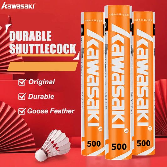 Kawasaki King Kong 500 / Queen 500S Feather Shuttlecock Badminton For Training Racquet Sports Durable Badminton shuttlecocks
