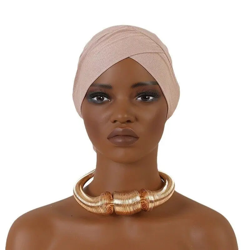 Women Stretchy Turban Modal Jersey Inner Hijab Muslim Hat Solid Color Tube Cap Islamic Under Scarf Headwrap Bonnet Arab Headband