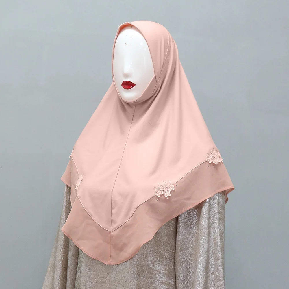 Elegant Instant Hijab Headwrap for Muslim Women Hijab Shawl Islamic Scarves Easy to Wear Ramadan Eid Arab Hijab Turban Cap