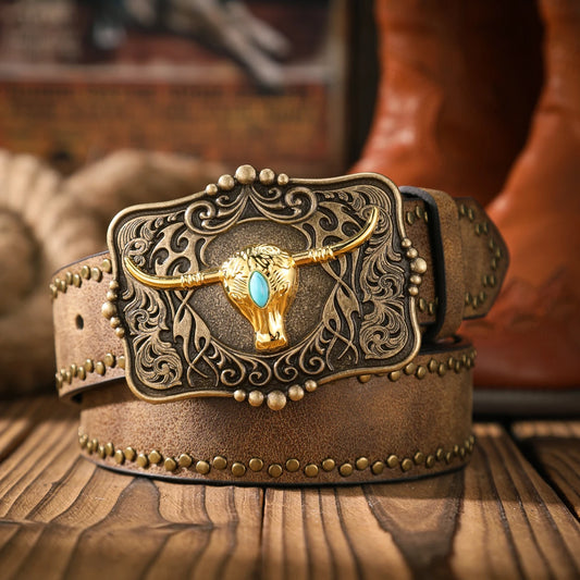 A casual and retro belt, a waist accessory for Western-style clothing, metal buckle, PU belt, suitable for both men and women