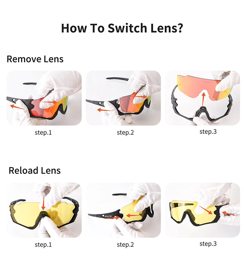 SCVCN Hot Sunglasses for Men Outdoor Bike Cycling Glasses MTB Road  Driving Bicycle Glasses Women Sports Running UV400 Eyewear