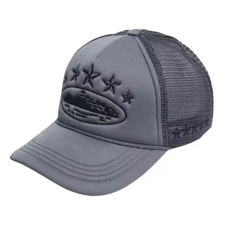 Unisex CRTZ Men Women Cap Pentagram Embroidery Baseball Net Caps Spring Summer Outdoor Adjustable Casual Hats Sunscreen Hat