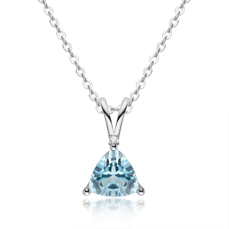 Lnngy Certified 925 Sterling Silver Chain Necklace Irregular Colorful Gemstone Pendant Necklaces for Women Collar Mujer