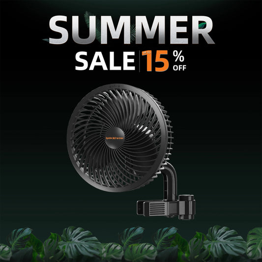 2025 Spider Farmer 6" Grow Tent Clip Fan EC Motor, 10 Speeds Wind Control 10-Level Wide-Angle Oscillation, APP, Waterproof IP54