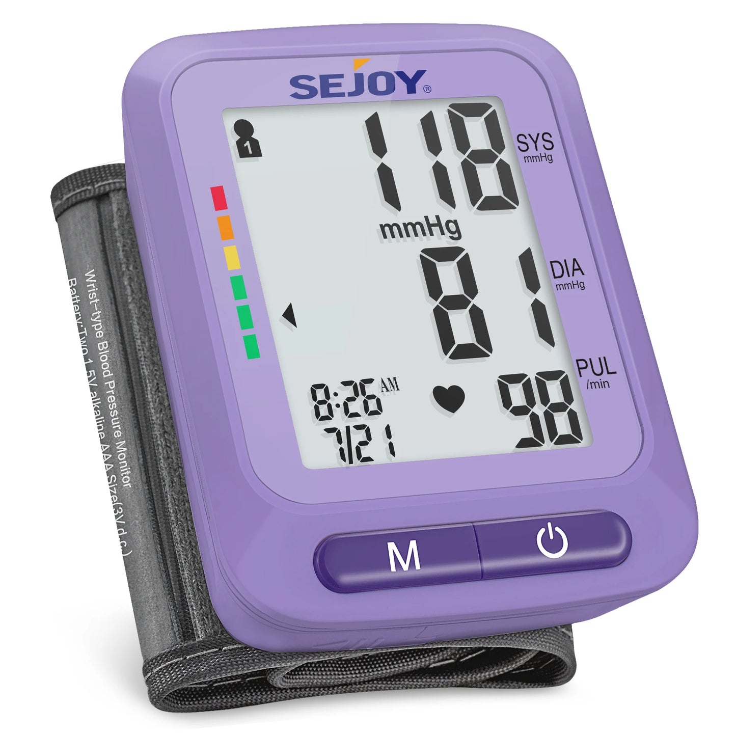 🩺 Sejoy Fully Automatic Wrist Blood Pressure Monitor,LED Display | 2 x 60 Memory | Home Use Sphygmomanometer