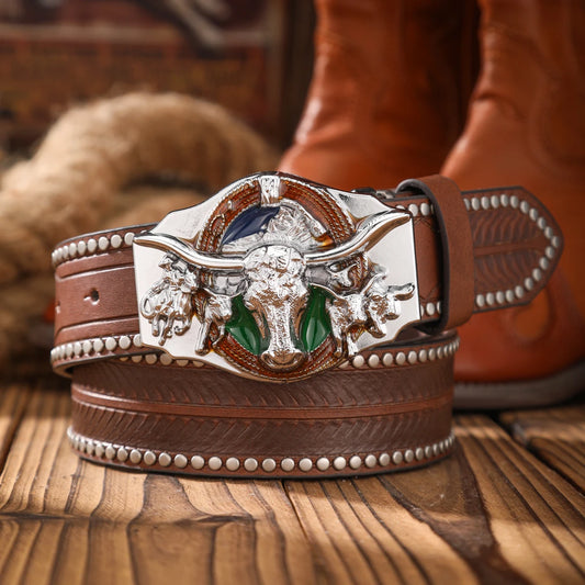 Vintage meets fashion!  Alloy buckle PU belt, suitable for both men and women, to create a personalized Western style