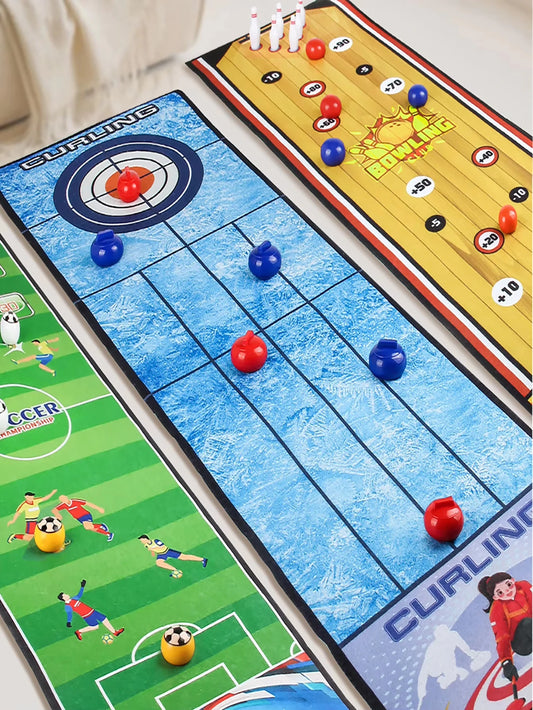 Portable Children Interactive Social Board Games Curling Soccer Bowling Table Games Mat Family Friend Party Fun Indoor Sport Toy